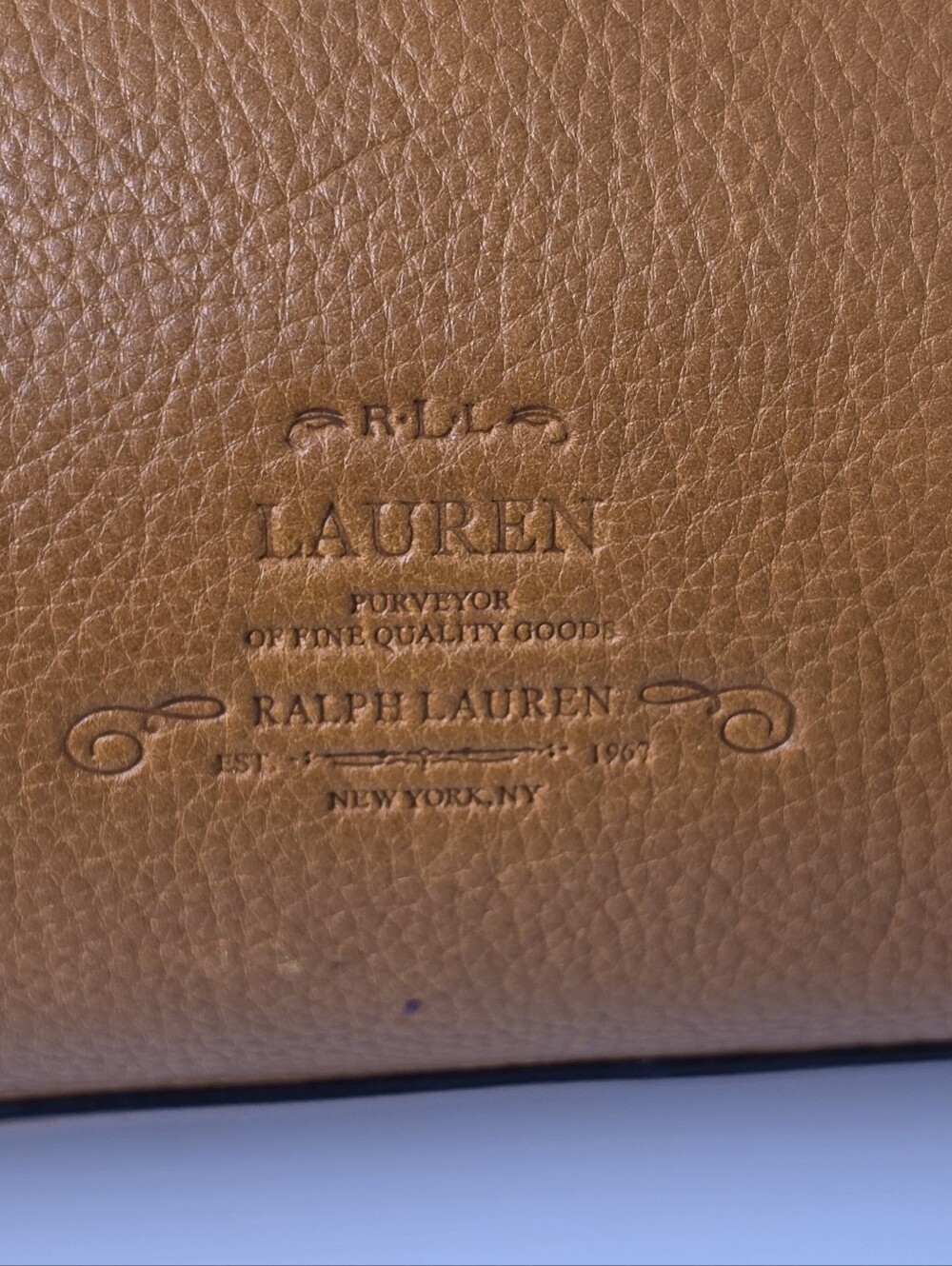 Ralph Lauren Leather Heritage Logo Cognac Tote Satchel Bag - Picture 12 of 16
